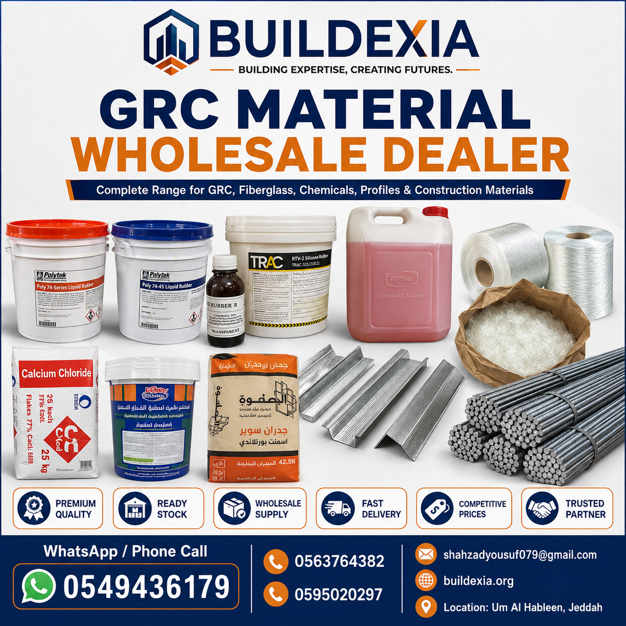 GRC Material Company Buildexia in Jeddah and Makkah | Wholesale Building Materials Supplier
